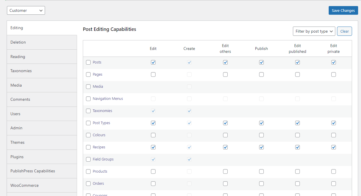 WooCommerce Customer Role Delete Custom Post Type - WordPress ...